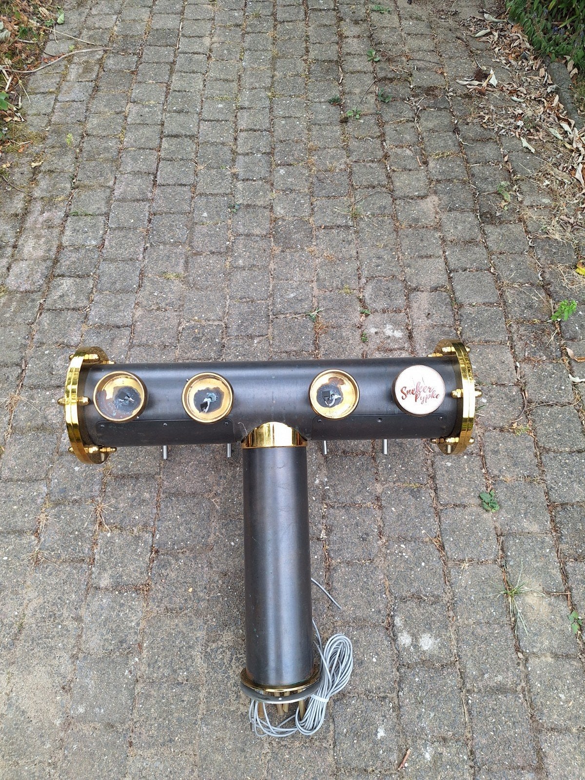 Brugzuil 4 kraans messing koper biertap mancave Antiqua bar, Witgoed en Apparatuur, Ophalen, Gebruikt, Overige merken
