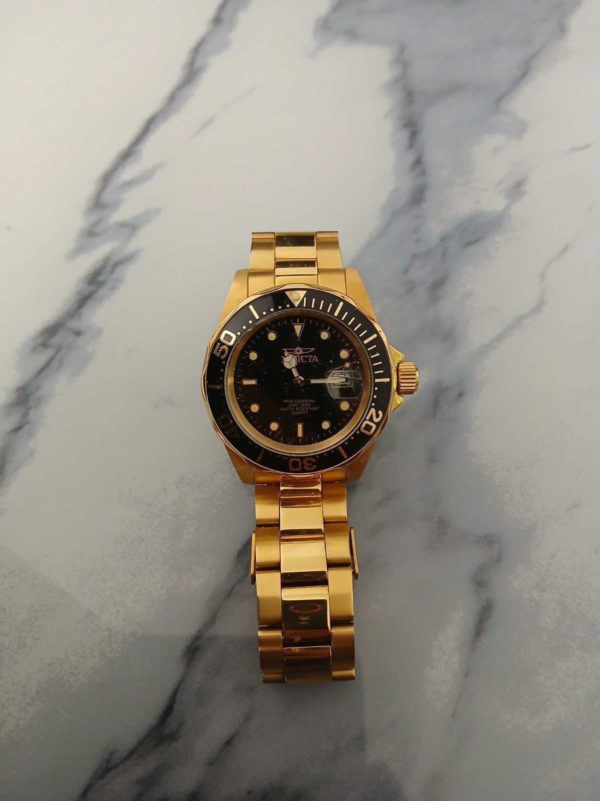 Invicta Pro Diver Gouden Herenhorloge, Overige merken, Staal, Staal, Polshorloge