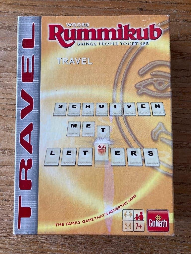 Goliath - Travel Woord Rummikub (2-4 spelers, 7+jr) zgan, Goliath, Ophalen of Verzenden, Zo goed als nieuw, Een of twee spelers