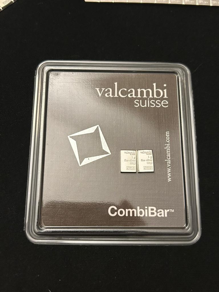 2x 1 gram puur zilver Valcambi Suisse, Ophalen of Verzenden, Zilver
