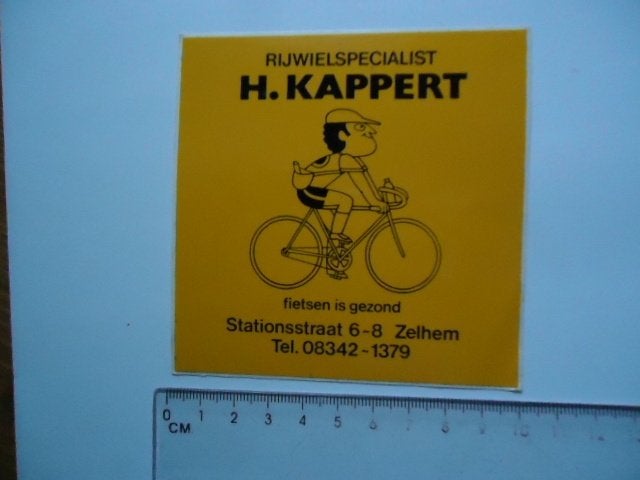 sticker oud Zelhem H KAPPERT fiets racefiets strip rijwiel, Verzenden, Zo goed als nieuw, Bedrijf of Vereniging