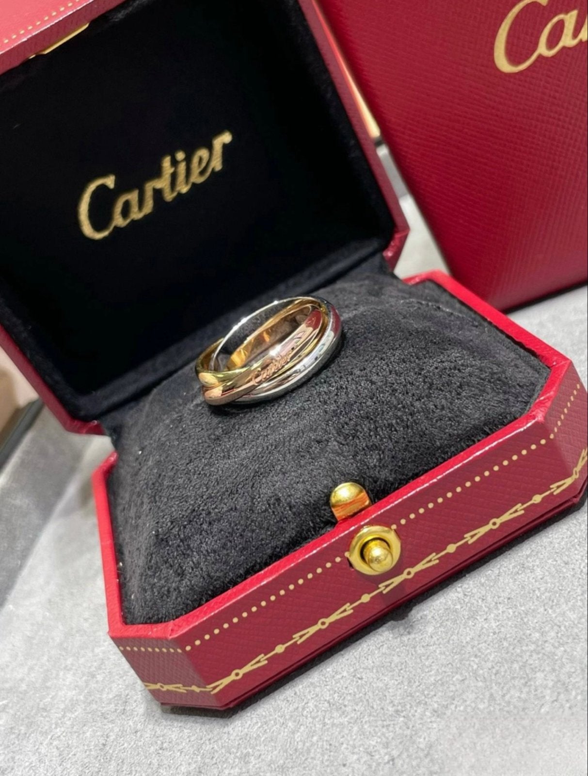 Cartier Trinity Ring - Driekleurig Gouden Ring, Ophalen of Verzenden, Zo goed als nieuw, 17 tot 18, Dame of Heer