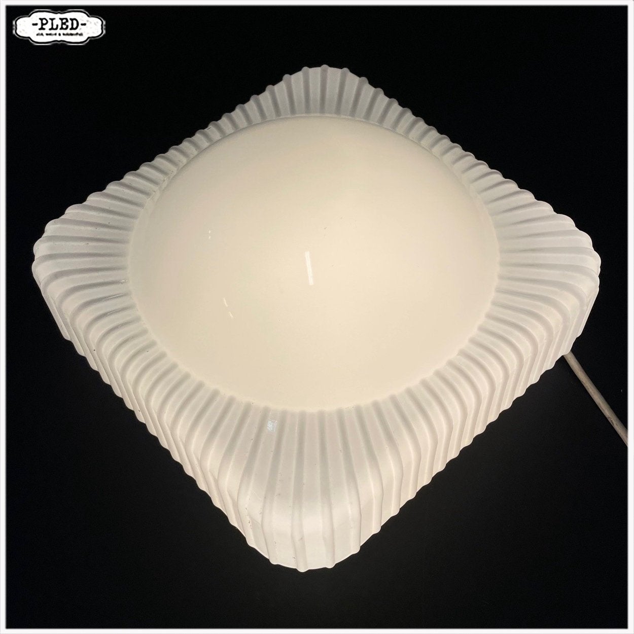 Zonnige lamp Plafondlamp Plafonnière Vintage, Wit, Overige merken, Gebruikt, Glas