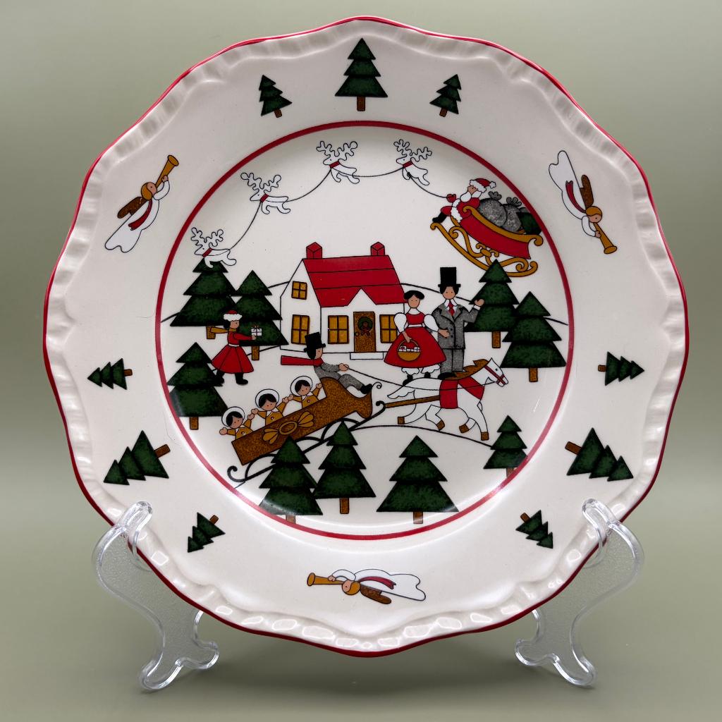 Mason's Christmas Village 1983 ontbijtborden, Huis en Inrichting, Keuken | Servies, Gebruikt, Onbekend, Ophalen of Verzenden, Wedgwood