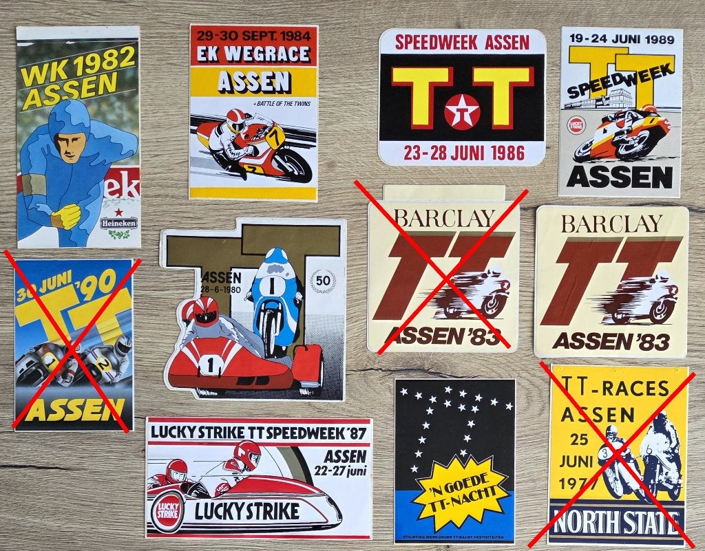 TT Assen stickers en 1x WK schaatsen Assen, Ophalen of Verzenden, Zo goed als nieuw, Sport