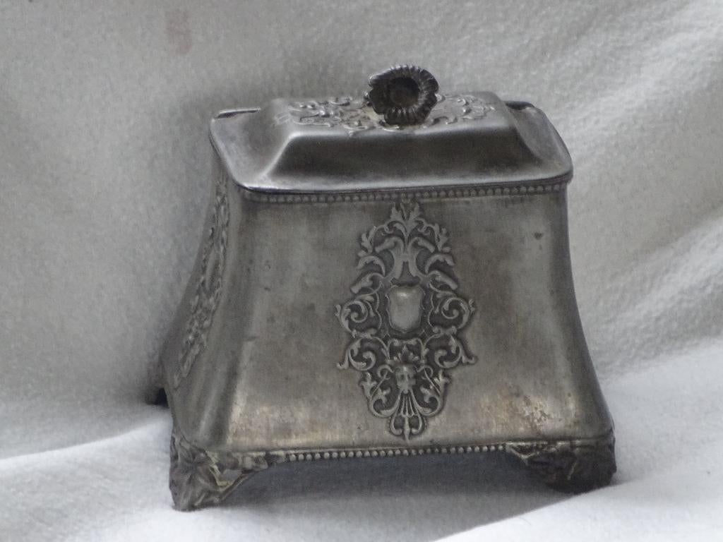 Tinnen Tea Caddy, engels, antiek 19e eeuw., Ophalen of Verzenden