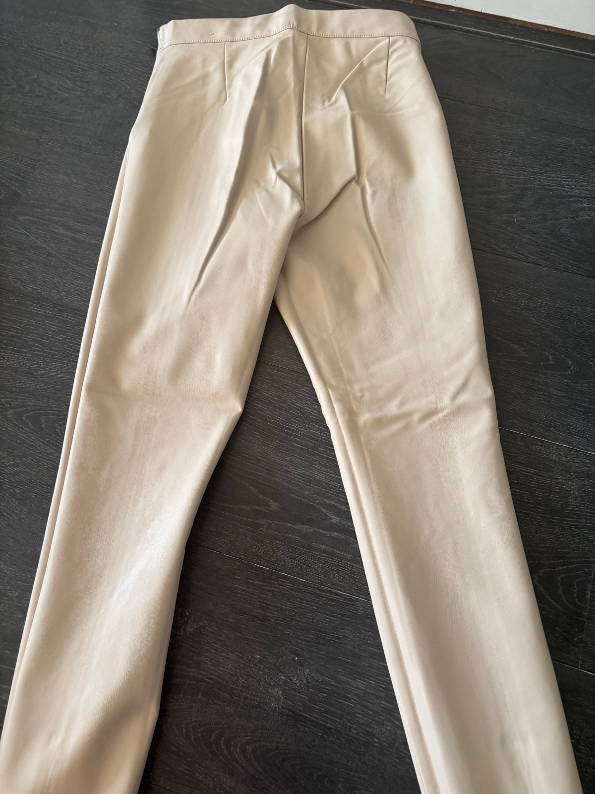 Zara beige leren broek maat S, Beige, Ophalen of Verzenden, Zo goed als nieuw, Maat 36 (S)