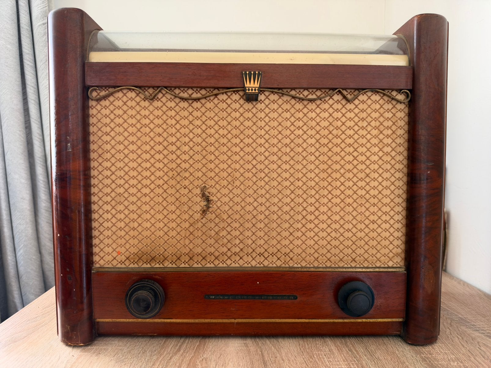 Waldorp Fridor vintage buizenradio verzamelobject, Ophalen