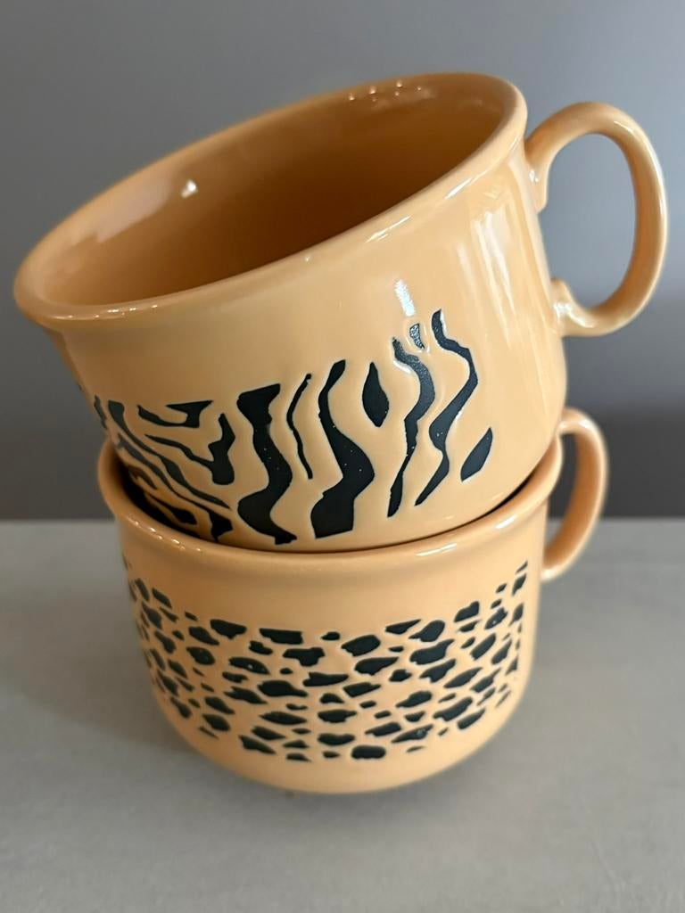 Vintage Just Mugs England oversized soup mug oa zebra design, Huis en Inrichting, Keuken | Servies, Ophalen of Verzenden, Zo goed als nieuw