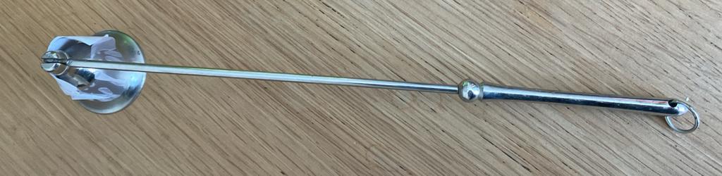 Vintage zilverkleurige theezeef met houder, Ophalen