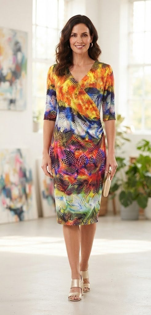 jurk ML collections, Maat 42/44 (L), Zo goed als nieuw, ML Collections, Boven de knie