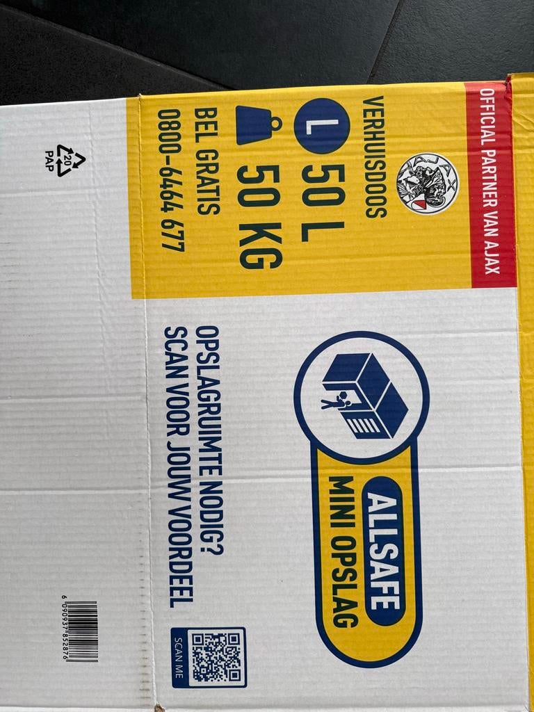 AllSafe Verhuisdoos 50L - Sterk en Ruim, Ophalen, Gebruikt