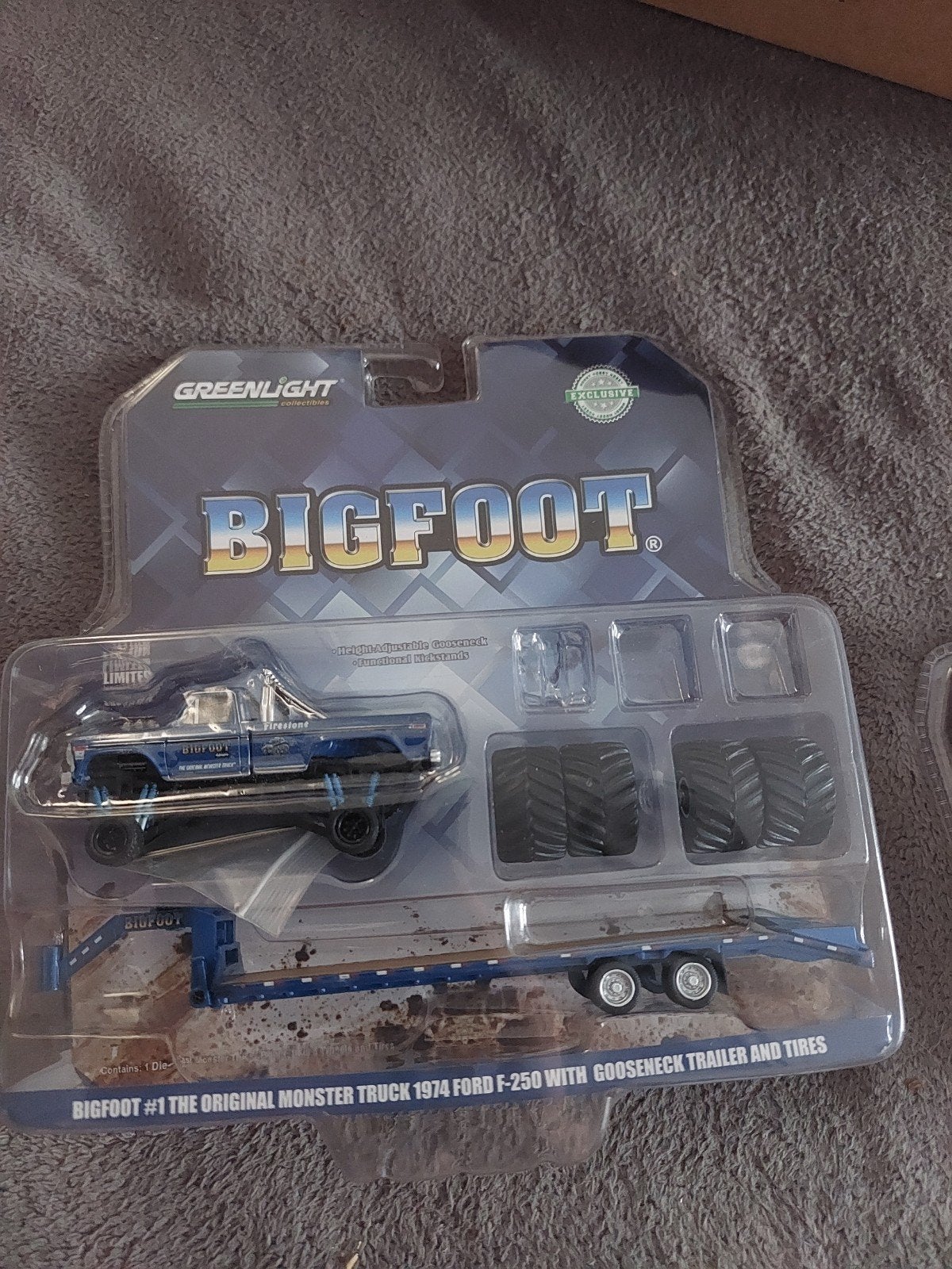 Greenlight Bigfoot Monster Truck 1974 Ford F-250 met trailer, Ophalen of Verzenden