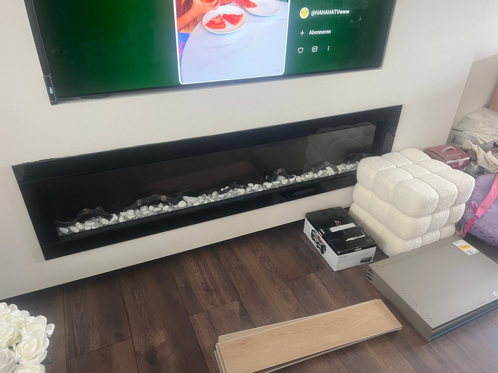 Sfeerhaard 180 cm, Ophalen of Verzenden, Zo goed als nieuw, Vrijstaande haard, Elektrische haard