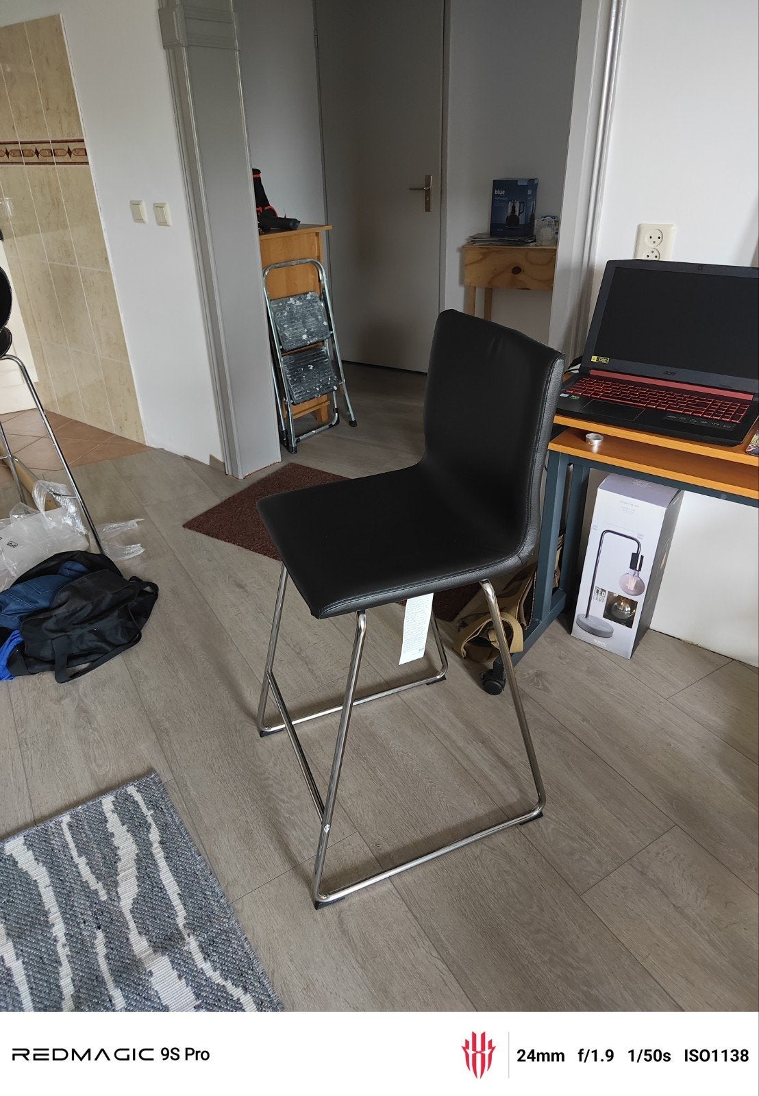 barkruk zwart - 6x IKEA VOLFGANG  – NIEUW – 5 in doos, 5 krukken of meer, Ophalen, Nieuw, 60 tot 90 cm
