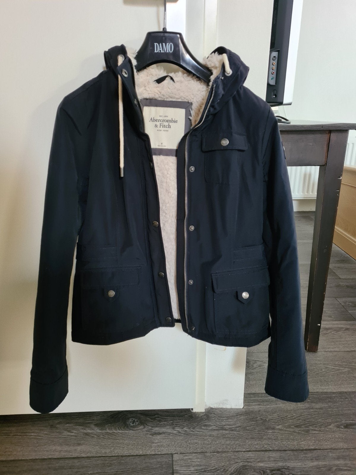Dames winterjas van Abercrombie & Fitch maat m, Kleding | Dames, Ophalen, Zo goed als nieuw, Blauw