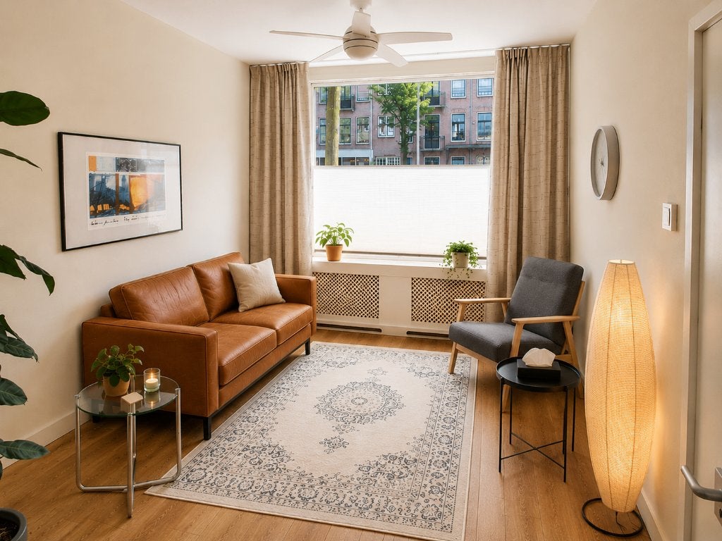 Sfeervolle praktijkkamer Amsterdam Oost | 1-6 vaste dagen |, Zakelijke goederen, Bedrijfs Onroerend goed, 21 m², Huur, Praktijkruimte