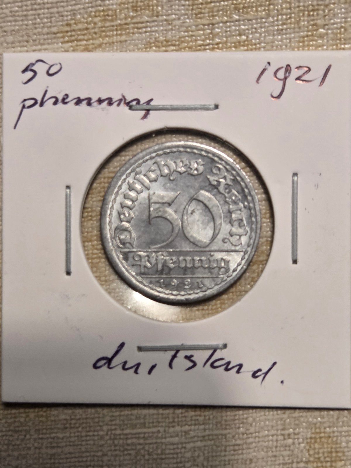 Duitse 50 Pfennig munt 1921, Ophalen of Verzenden, Duitsland