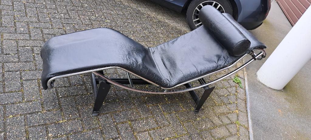 Chaise-longue zwart leer: design topstuk in jouw interieur!, Ophalen, Gebruikt, Eenpersoons, Minder dan 75 cm