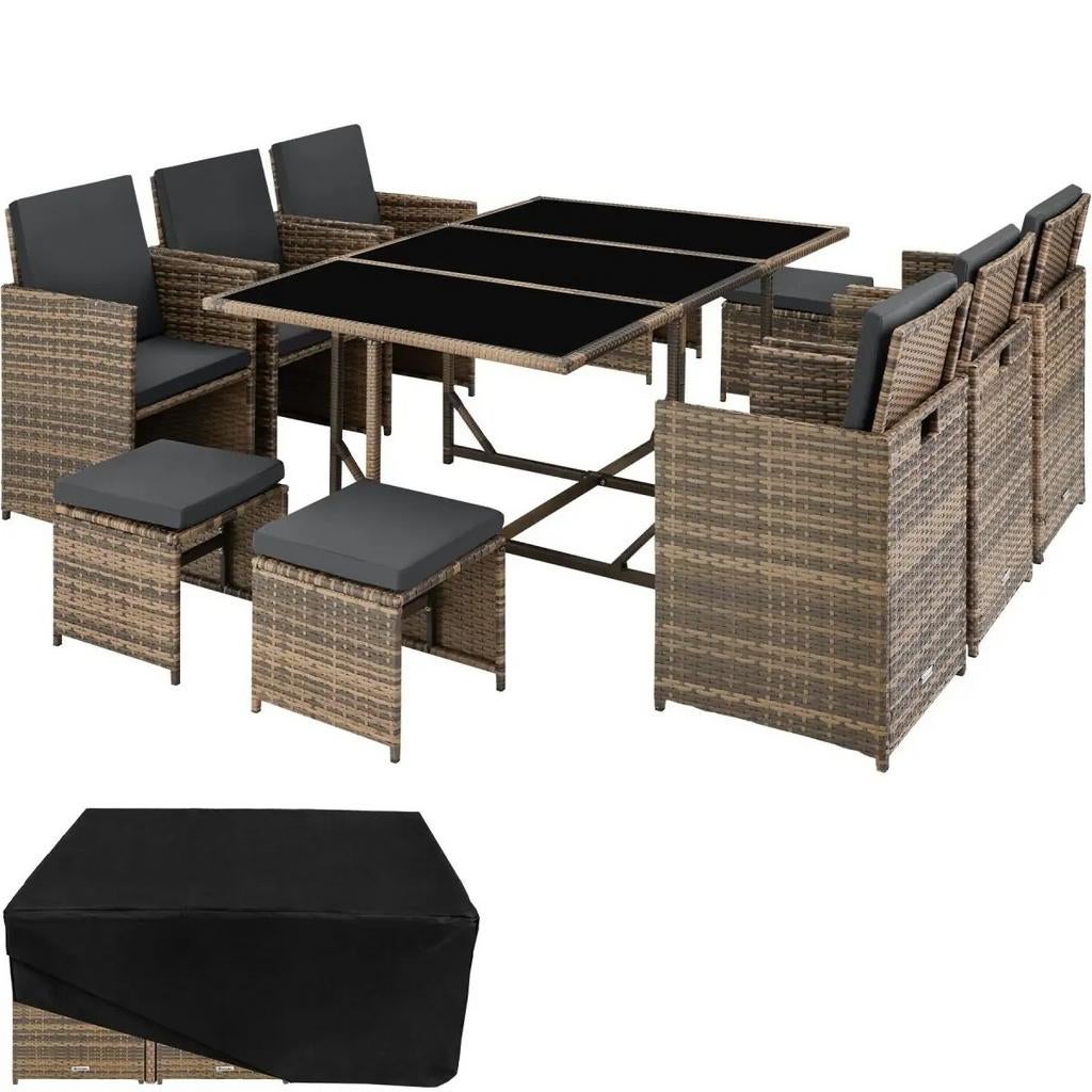 Wicker tuinset Malaga, nieuw 6-10 personen, Ophalen, Eettafel, Meer dan 8 zitplaatsen, Nieuw