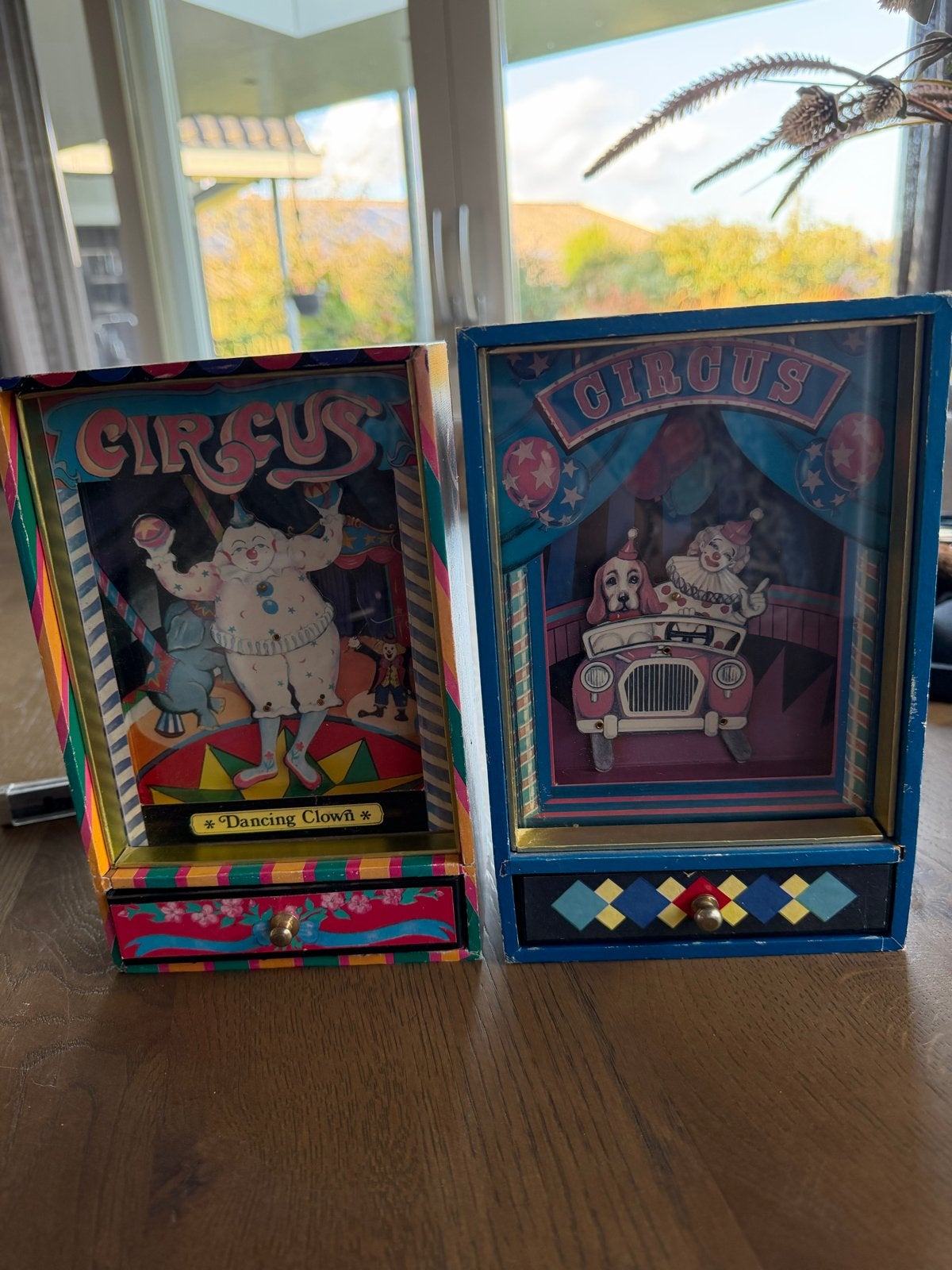 Vintage Muziekdoosjes Circus Thema - Set van 2, Ophalen of Verzenden, Gebruikt