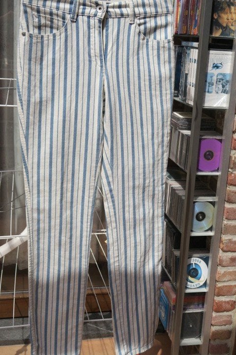 Gestreepte broek blauw wit Brax mt 36, Kleding | Dames, Blauw, Zo goed als nieuw, Maat 36 (S), Lang