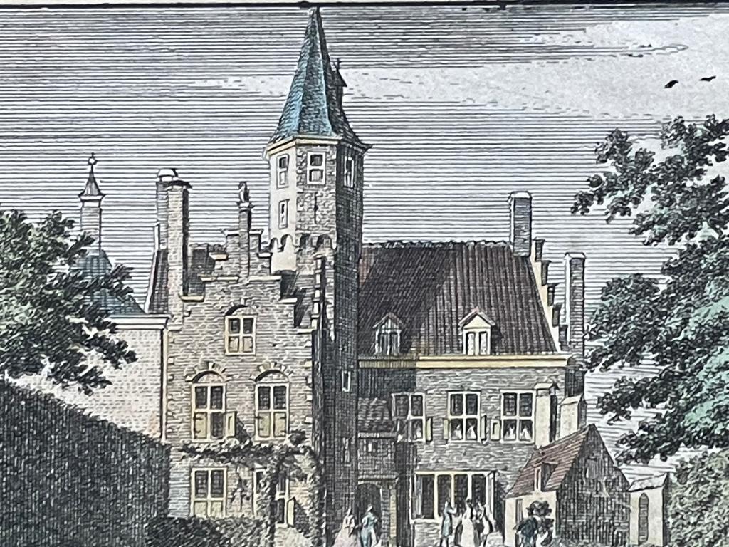 Spilman 1726 / Oude doelen te alkmaar (Van Binnen) P0554, Antiek en Kunst, Kunst | Etsen en Gravures, Ets, 1700 - 1799, Ophalen of Verzenden