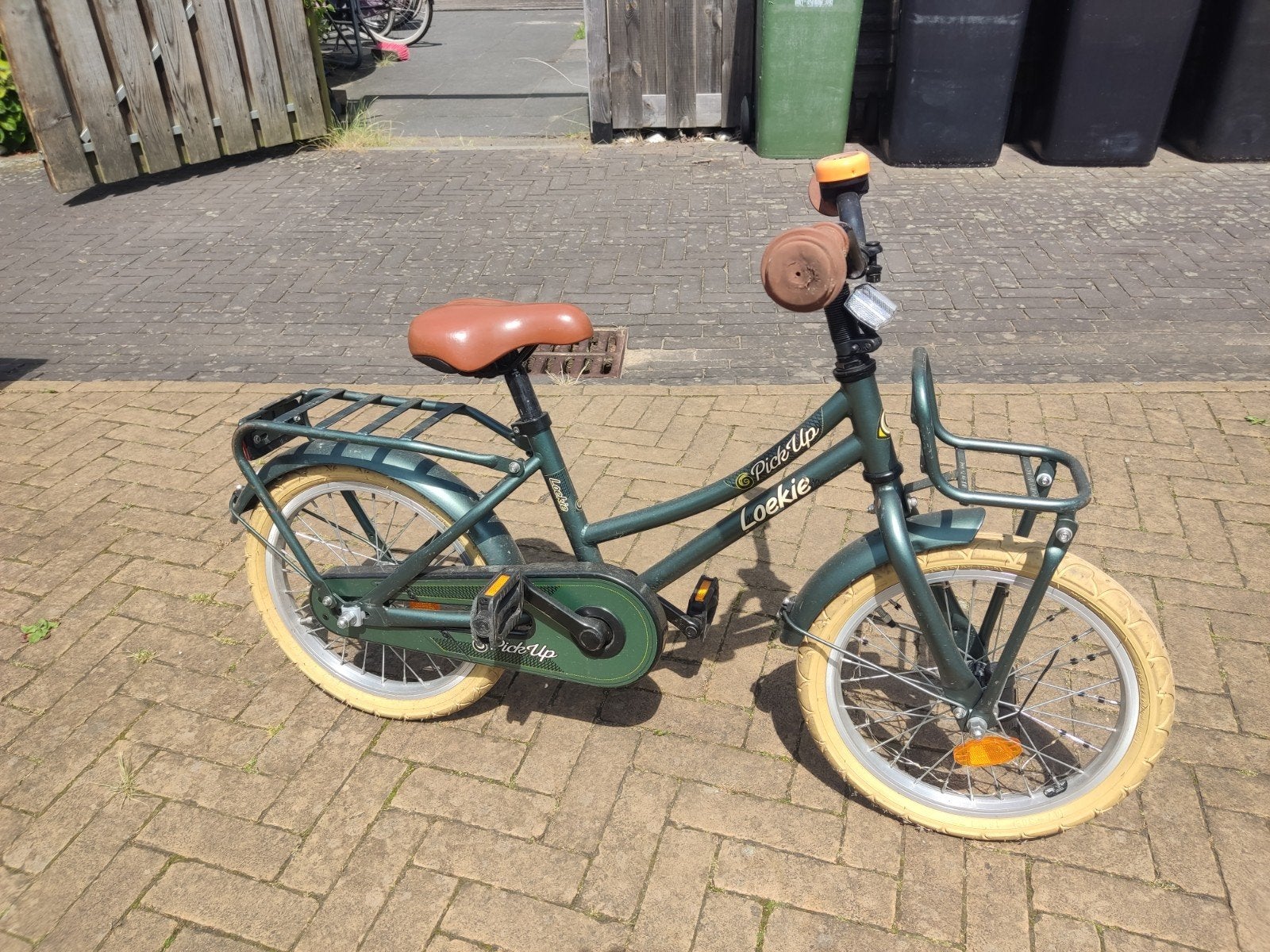 Loekie Pick-Up Kinderfiets 16 inch - Groen, Fietsen en Brommers, Fietsen | Kinderfietsjes, Ophalen, Gebruikt, 16 tot 20 inch