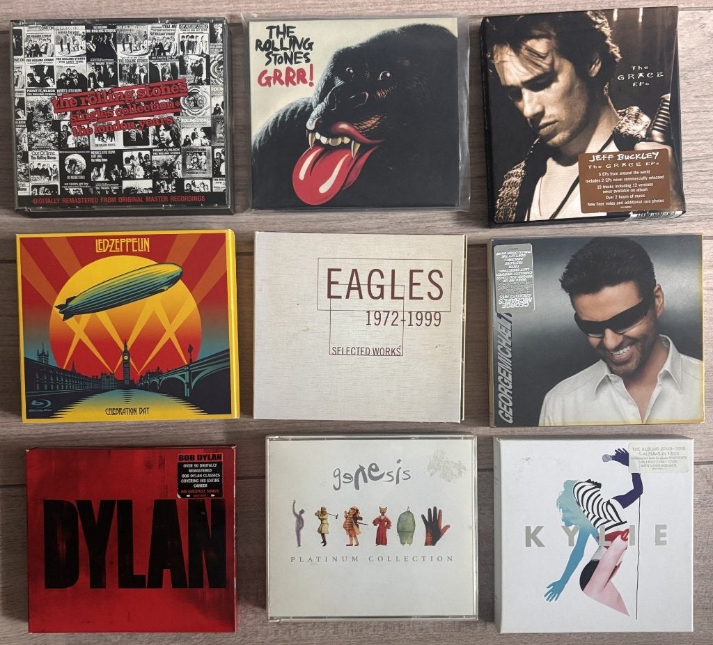 CD/DVD boxen 2, Zeppelin, Stones, Eagles, G Michael, Dylan, Cd's en Dvd's, Ophalen of Verzenden, Zo goed als nieuw, Poprock