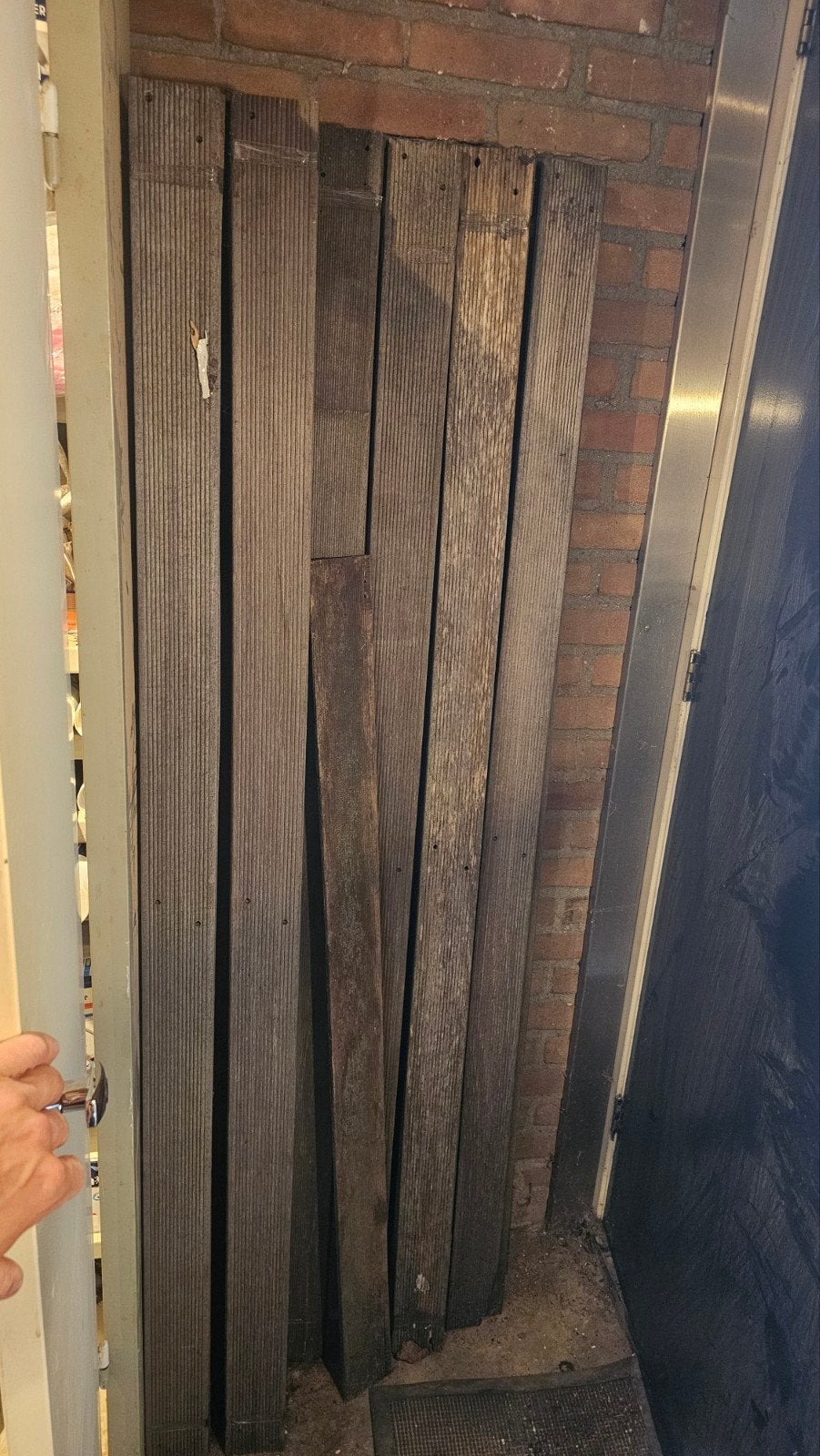 67 planken hardhout - hout houten latten schutting azore, 1 tot 2 meter, Minder dan 3 meter, Ophalen of Verzenden, Zo goed als nieuw