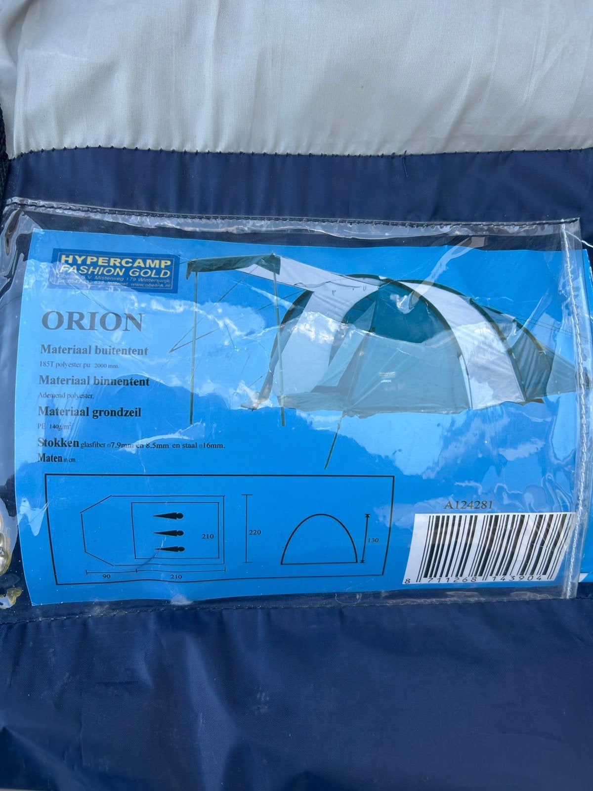 Hypercamp Orion tent - 2 persoons koepeltent, Caravans en Kamperen, Tenten, Ophalen, Zo goed als nieuw, Tot en met 2