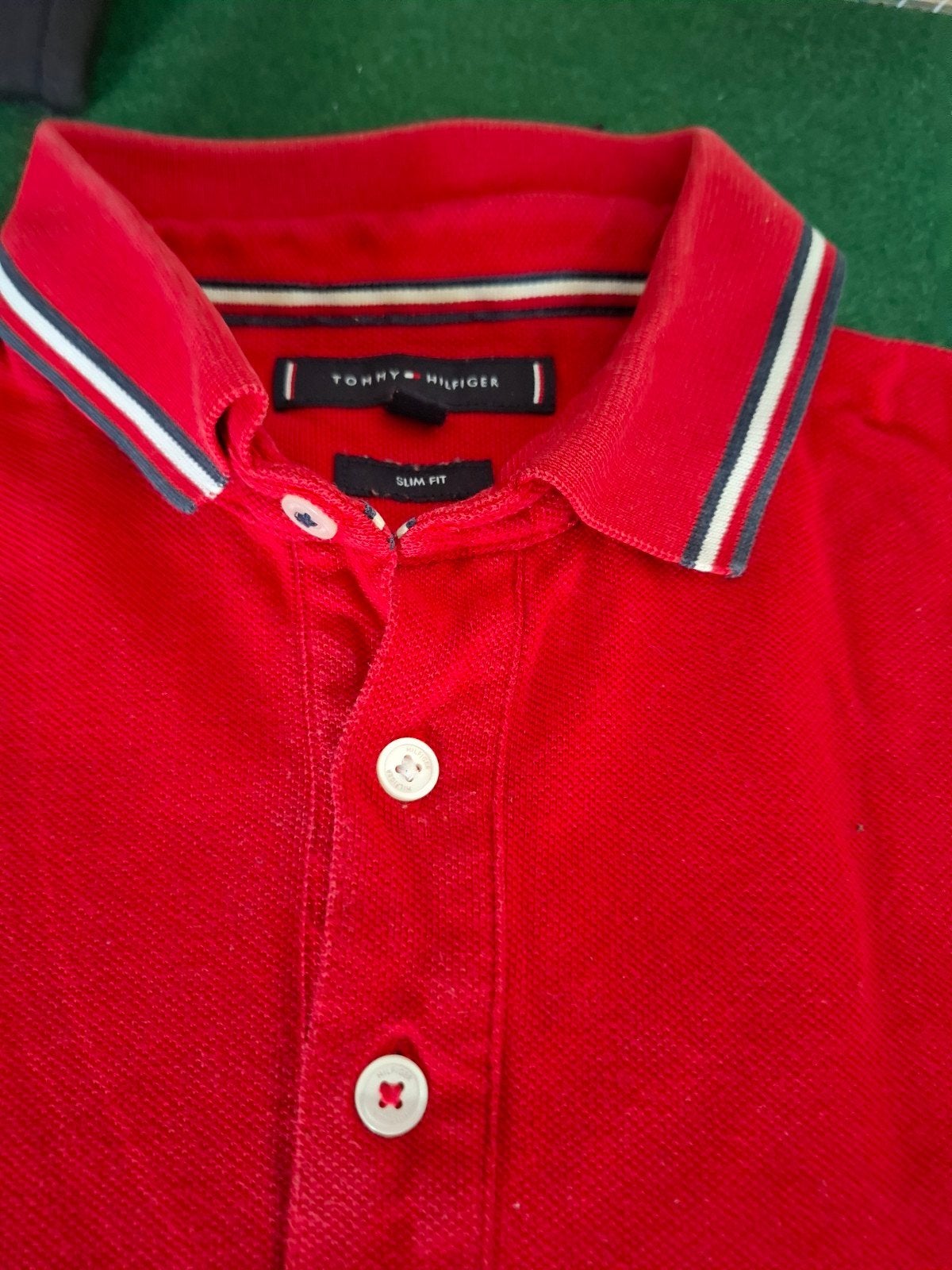 Polo maat S tommy hilfiger, Kleding | Heren, Polo's, Tommy Hilfiger, Ophalen of Verzenden, Gedragen, Rood