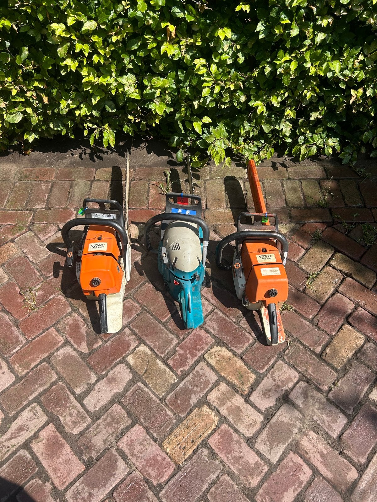 Grote partij bosmaaiers, verticuteermachines en meer, Ophalen of Verzenden, Gebruikt, Benzine