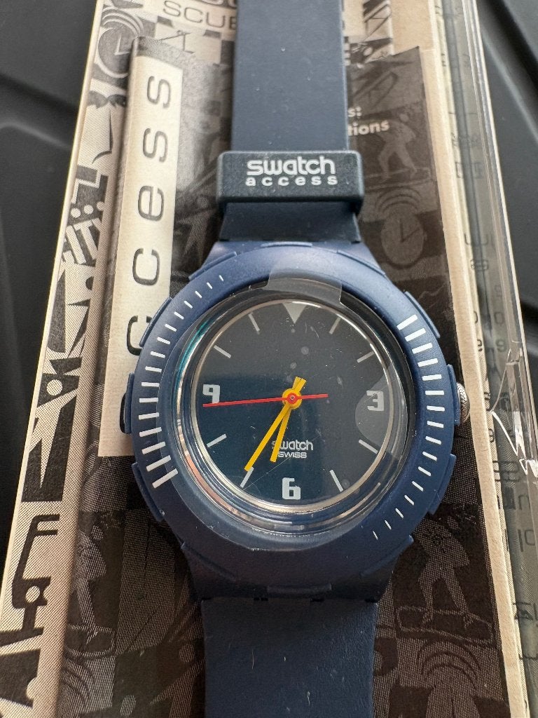 Swatch horloge scuba 200 A-C en vintage Swatch duik horloge, Kunststof, Polshorloge, Swatch, Nieuw