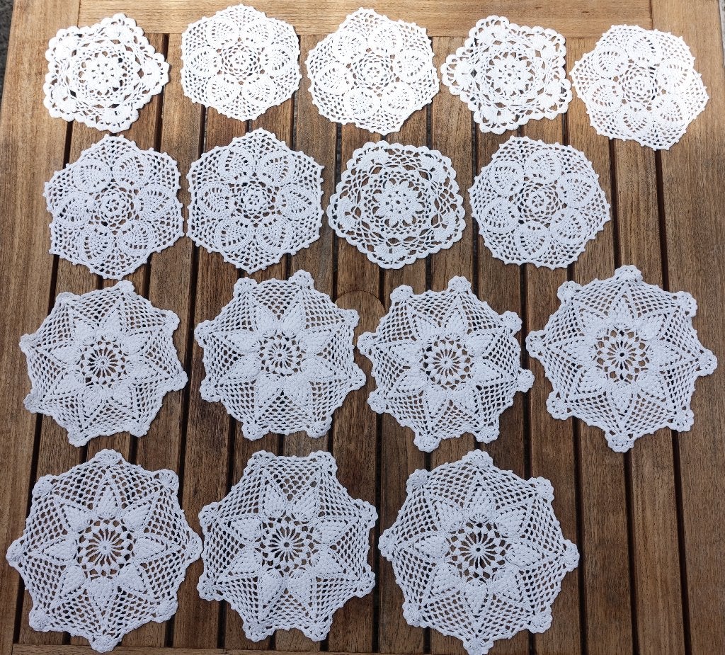 witte brocante vintage kleedjes - 1,50 pst, Ophalen of Verzenden