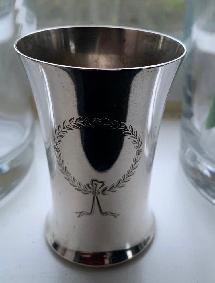 Antieke zilveren geboorte beker 1917, van Kempen, Antiek en Kunst, Ophalen, Zilver