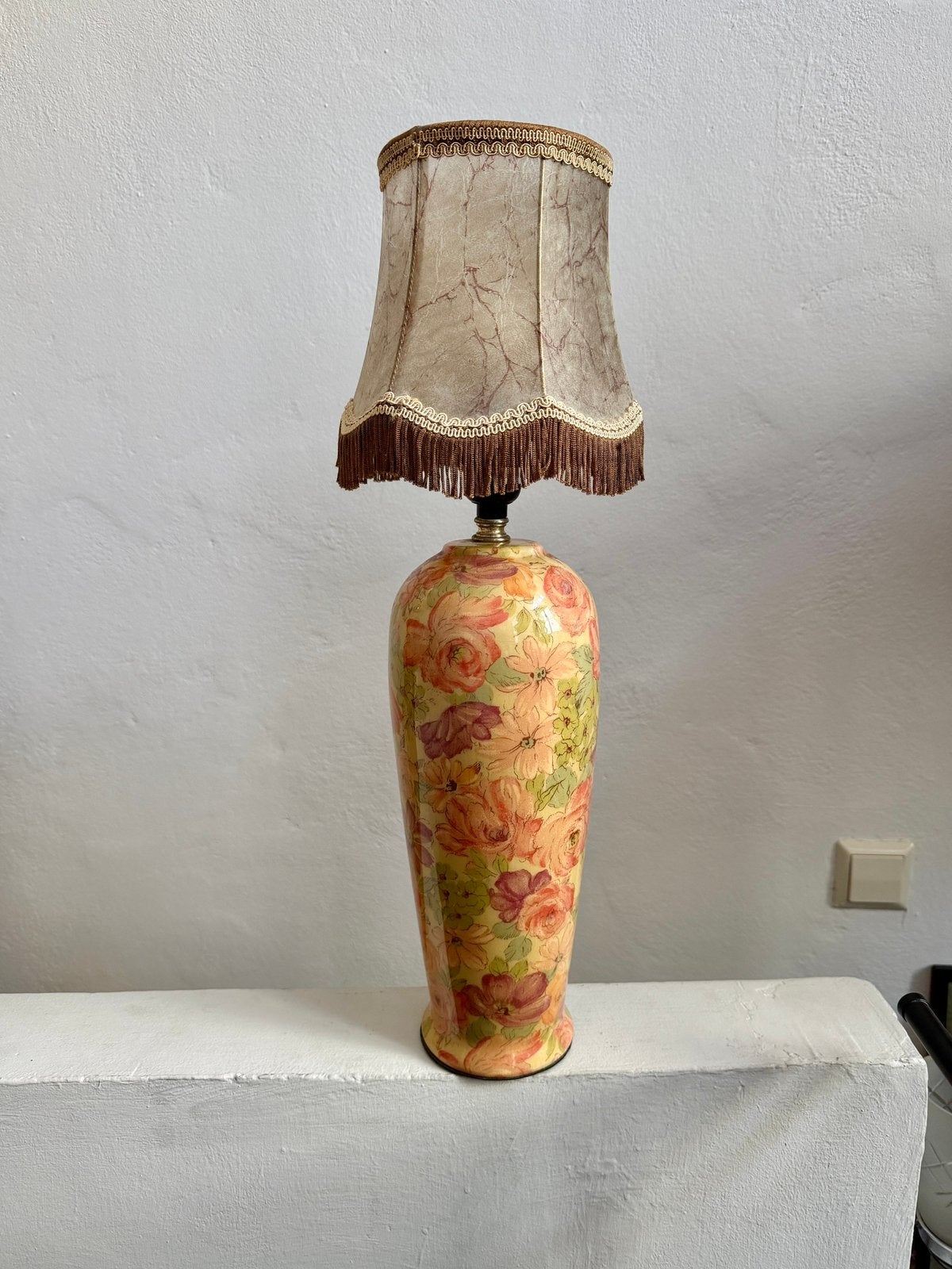 Vintage vaaslamp, brocante schemerlamp Frankrijk, Antiek en Kunst, Antiek | Lampen, Ophalen