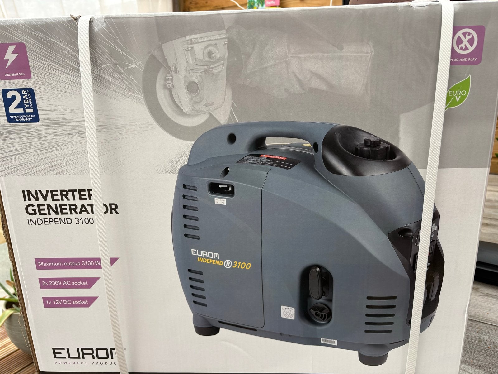 Eurom Indeped 3100 Inverter Generator - Nieuw in doos, Ophalen, Nieuw, 10 tot 30 kVA, Benzine
