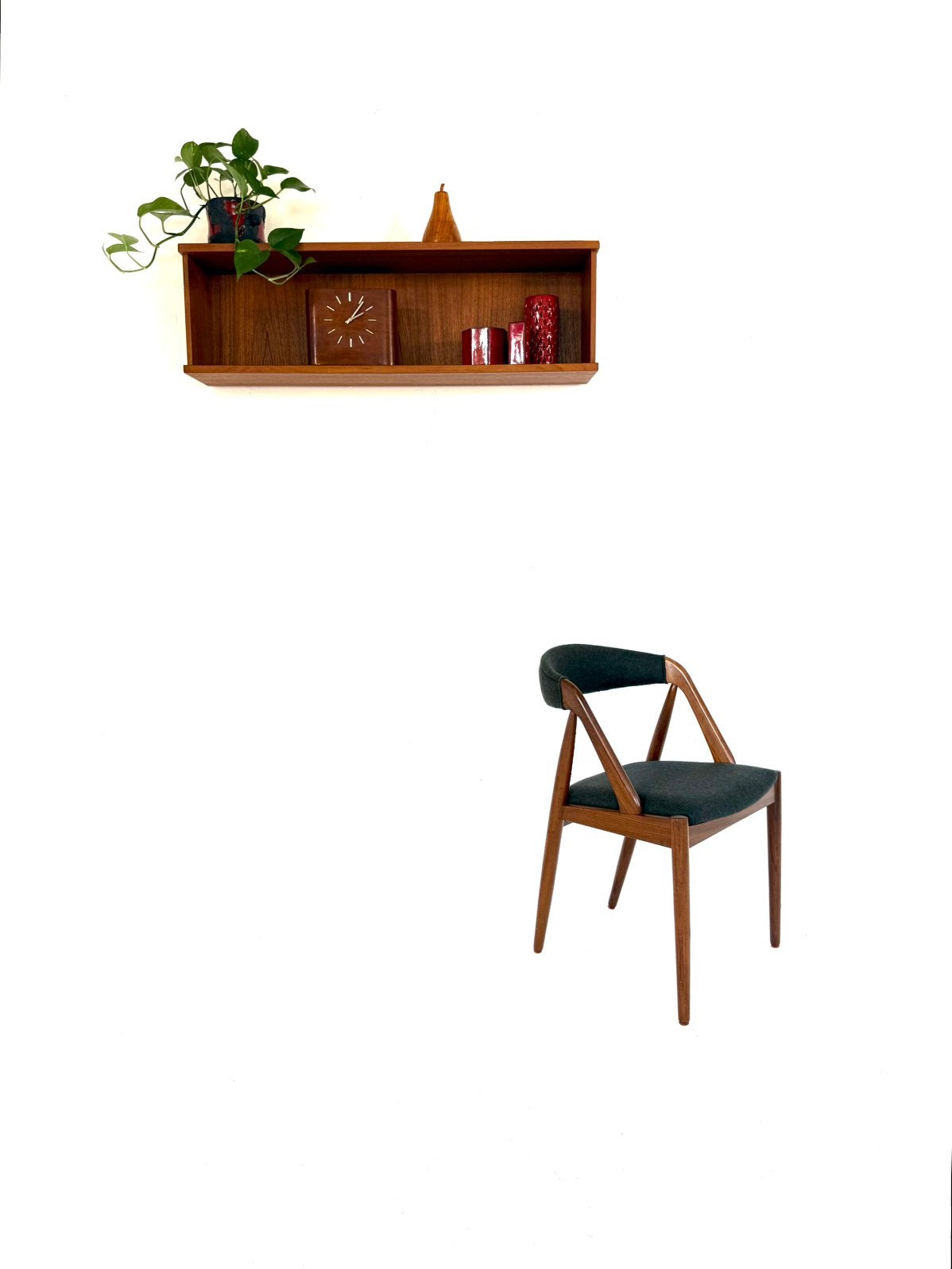 Vintage teakhouten wandschap, jaren ‘60, Ophalen of Verzenden, Zo goed als nieuw, Nvt, Nvt