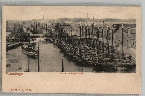 Vlaardingen Vissers haven in vogelvlucht  1903, Verzenden, Voor 1920, Ongelopen, Zuid-Holland