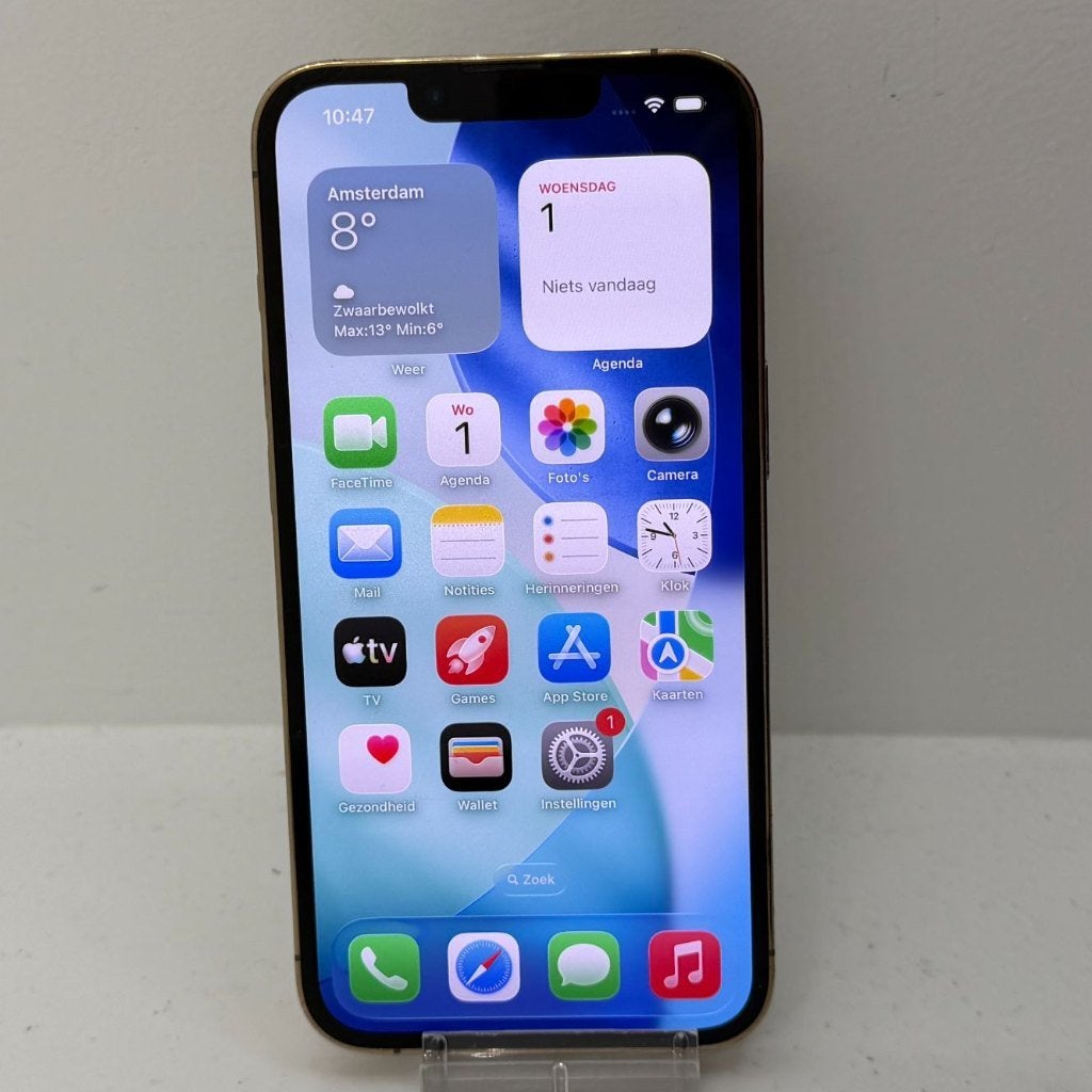 iPhone 13 Pro 128GB Goud | Batterij onderhoud | Met garantie, 128 GB, 75 %, Dordrecht@usedproducts.nl, Toulonselaan 72