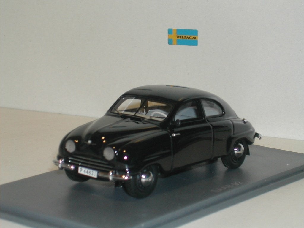 Saab 92 b zwart. Neo schaal 1:43 in resin / splinternieuw., Hobby en Vrije tijd, Modelauto's | 1:43, Nieuw, Auto, Overige merken