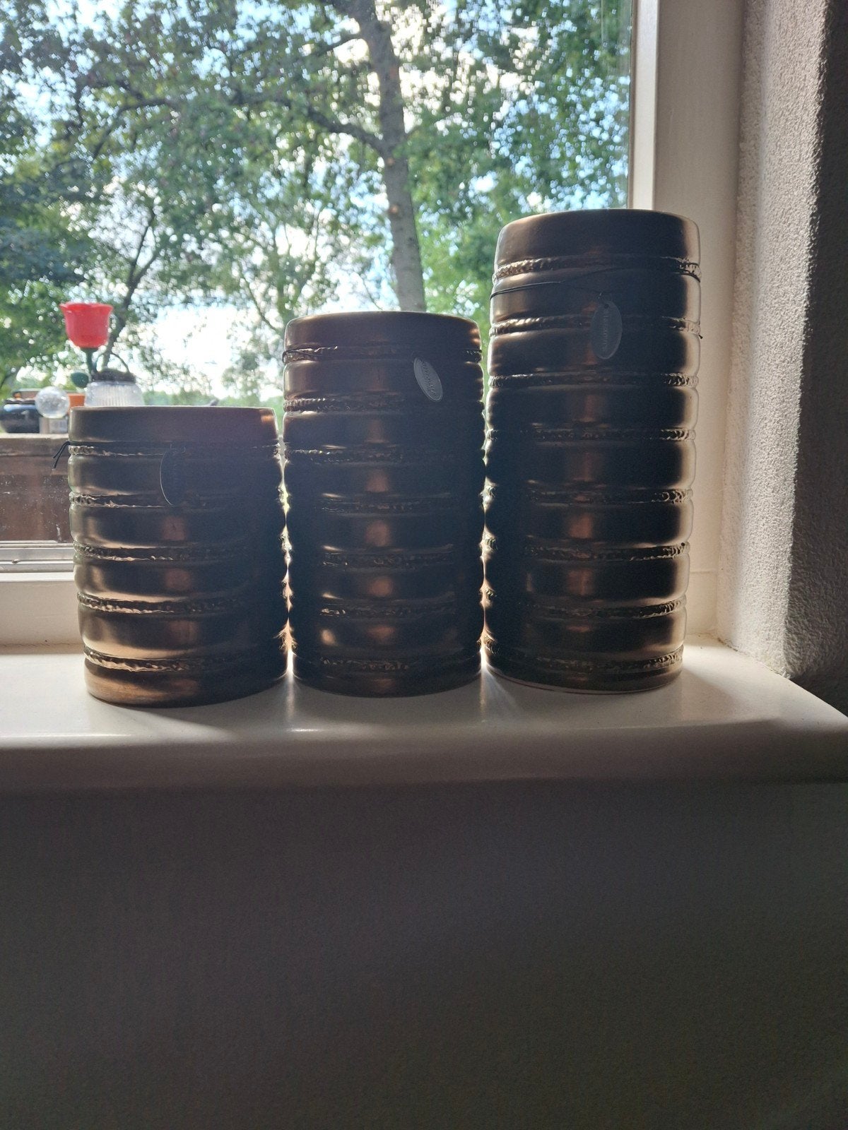 Set van 3 Kandelaars in Verschillende Hoogtes, Antiek en Kunst, Ophalen, Koper of Brons