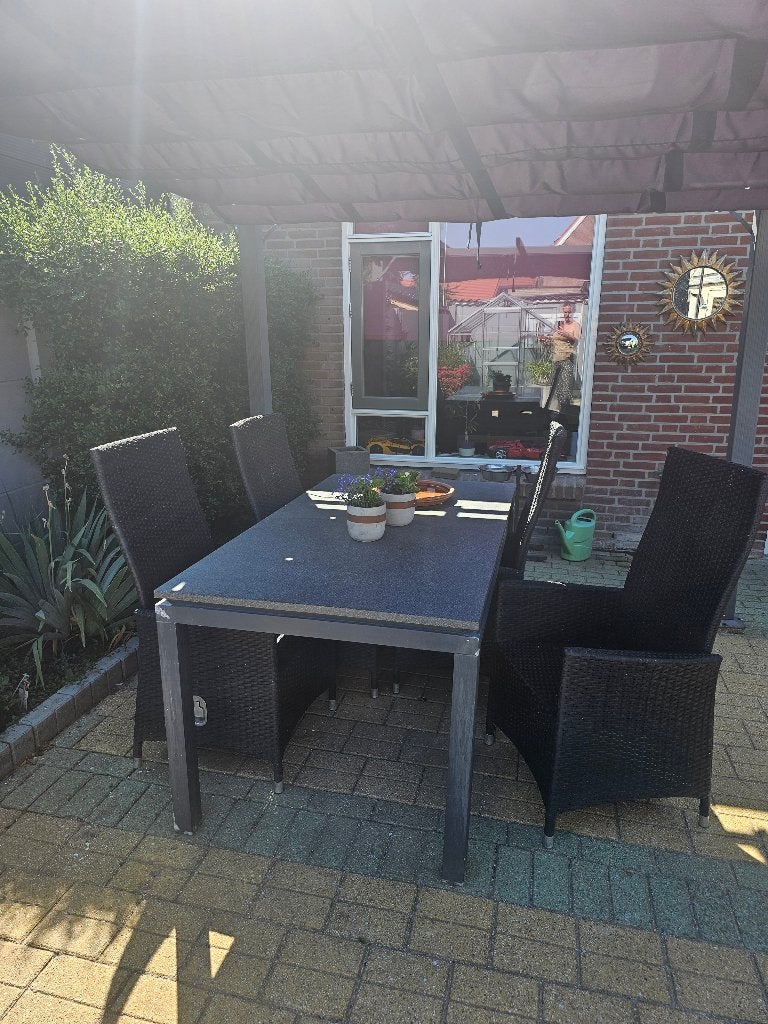 Tuintafel set, Tuin en Terras, Tuintafels, Ophalen, Gebruikt, Rechthoekig, Overige materialen
