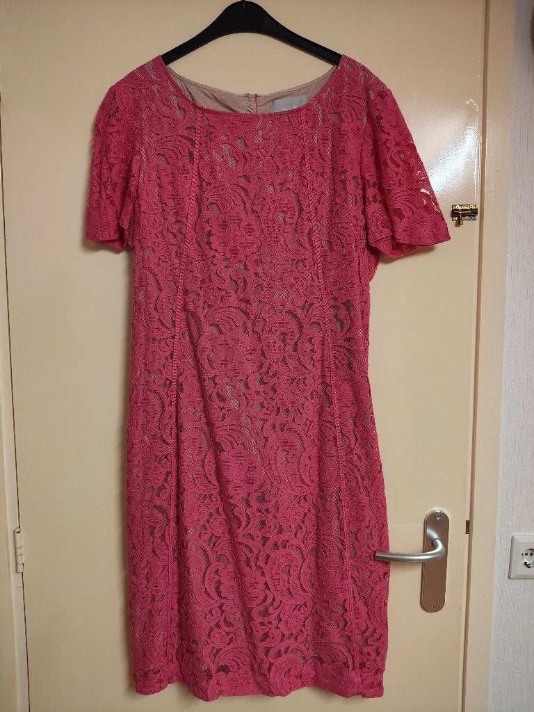 Jurk zgan maat 44 Fuchsia, Kleding | Dames, Jurken, Maat 42/44 (L), Ophalen of Verzenden, Zo goed als nieuw, Roze