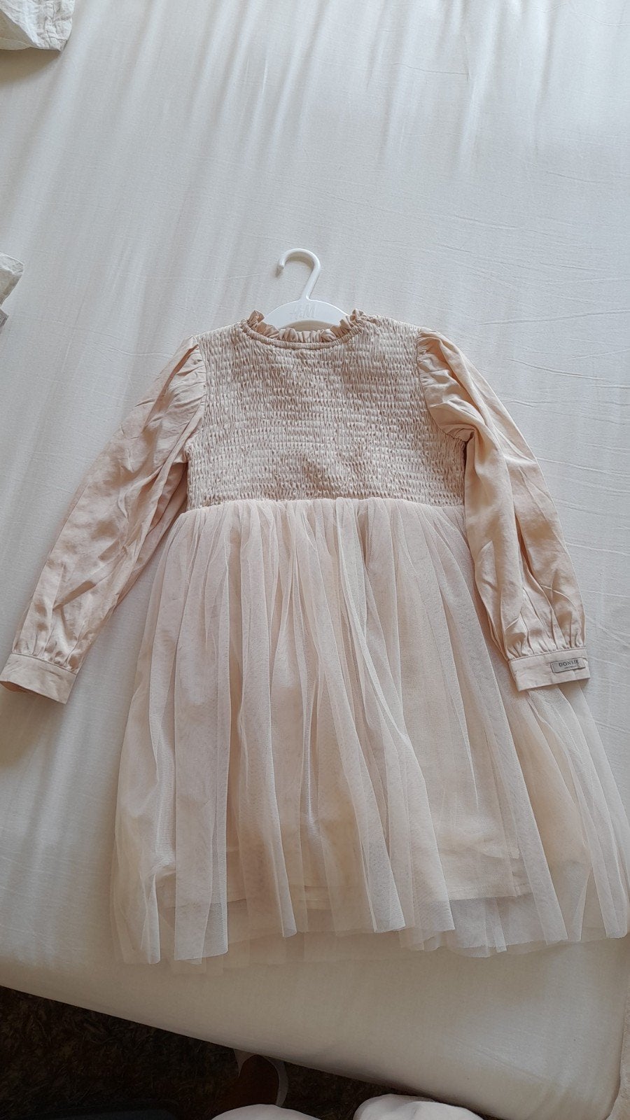 Donsje jurk tule beige maat 6-7 jaar, Kinderen en Baby's, Kinderkleding | Overige, Ophalen of Verzenden, Zo goed als nieuw, Meisje
