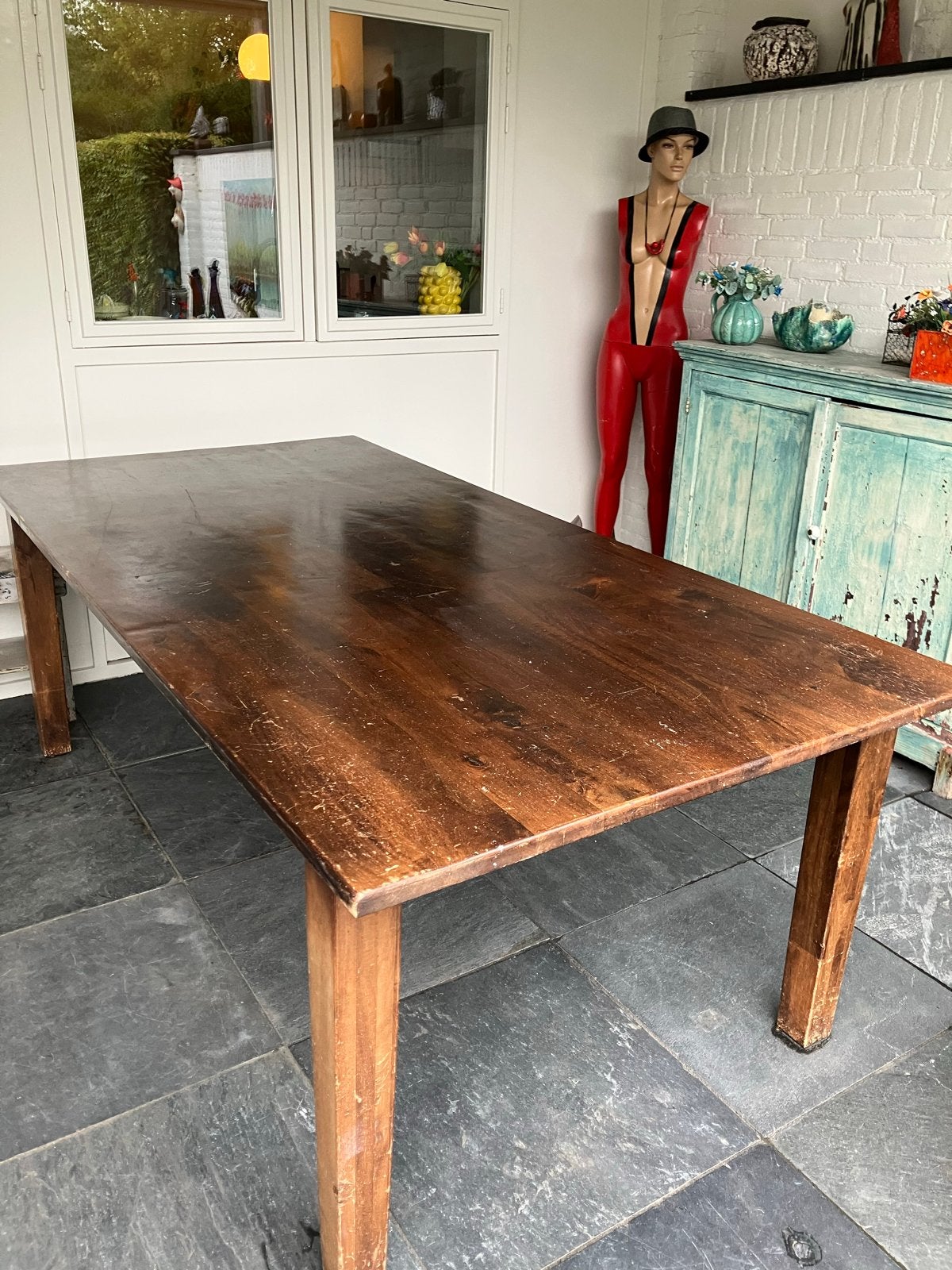 Robuuste houten eettafel - 110x220 cm, Ophalen