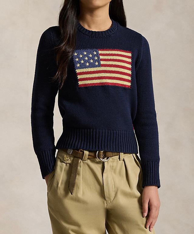 Ralph Lauren meisjes trui met vlag maat 8-10, Trui of Vest, Zo goed als nieuw, Ralph Lauren, Verzenden