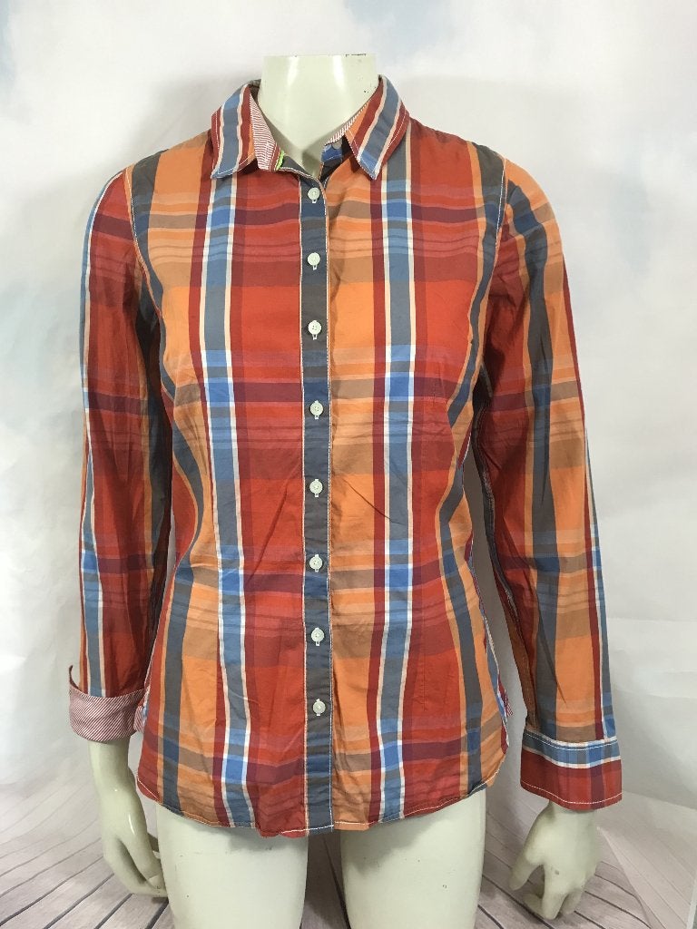 Hilfiger geruite stretch blouse maat 8 - M (1C5)