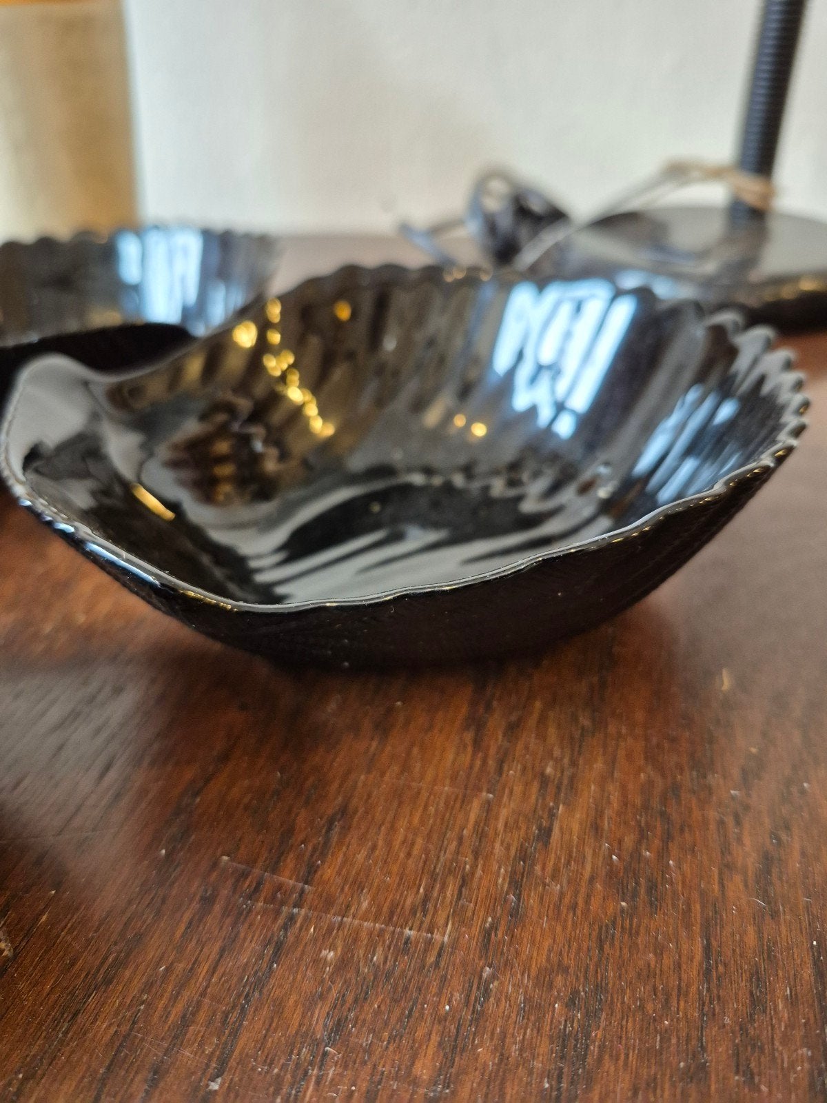 Arcoroc set van 4 zwarte schelpvormige schaaltjes, Overige merken, Ophalen of Verzenden, Overige stijlen, Glas